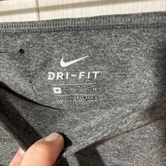 Women's Nike One Dri-Fit, Mesh Color-Block Training Leggings, Grey/Black, Sz M - Picture 5 of 7